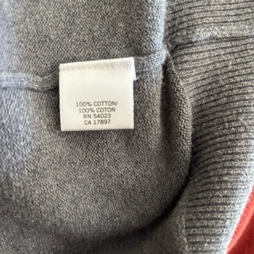 Vintage Banana Republic Gray and Red Crewneck Sweater